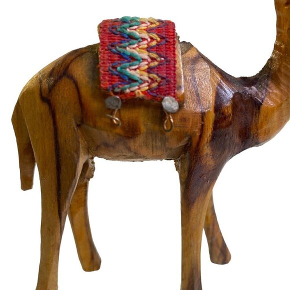 Hand Carved Wood Nativity Animal Camel Rustic Decor Xmas Vintage Primitive - Picture 4 of 5